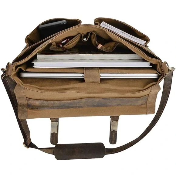 Brown Leather Messenger Bag - Picture 7 of 17